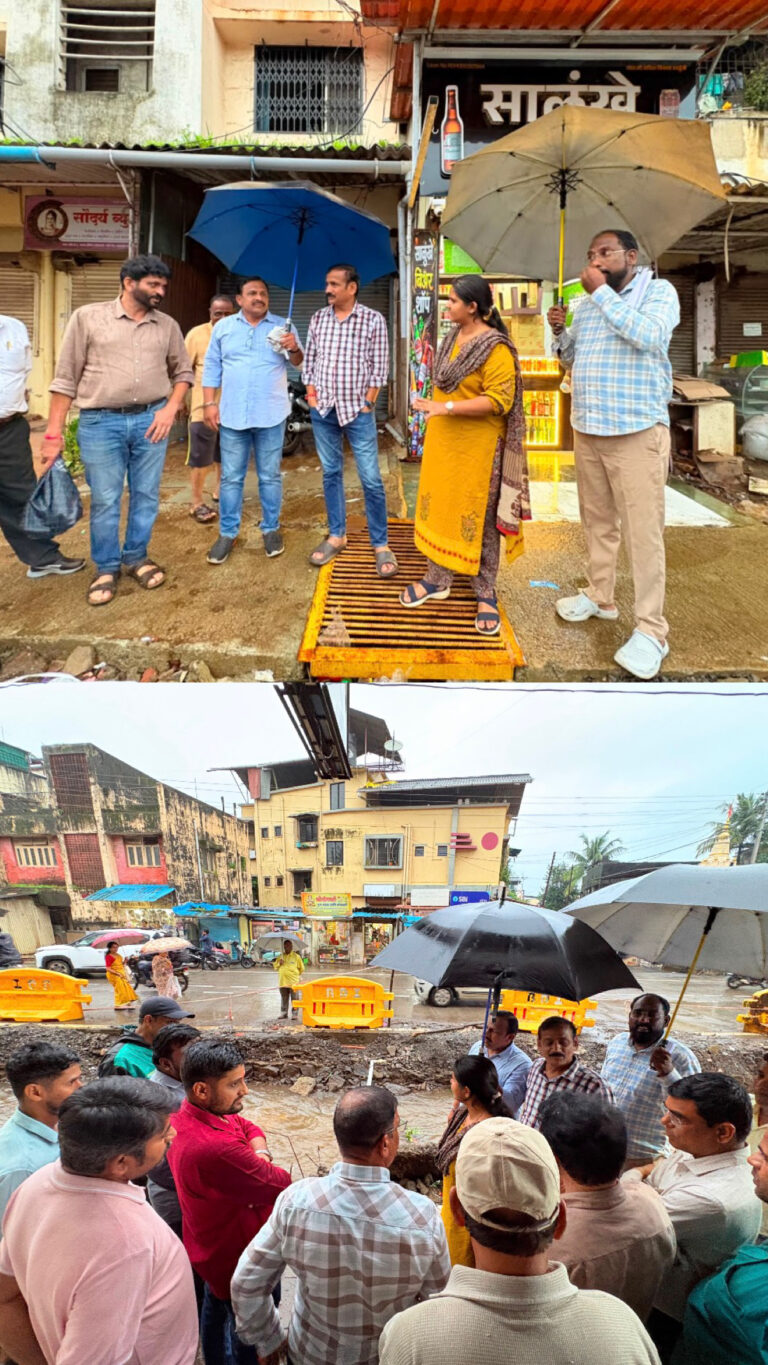 जयराम अपार्टमेंट येथील स्लॅबच्या समस्येबाबत नगरपरिषद टीम व सार्वजनिक बांधकाम विभागाची संयुक्त पाहणी